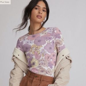 Anthropologie Classic Comfy Top 1970s Floral